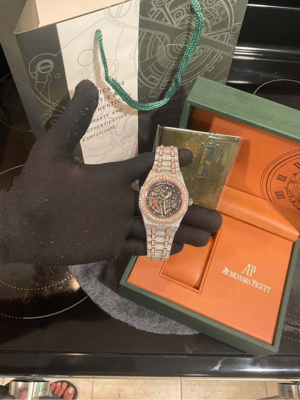 Audemars Piguet Diamond-Set Royal Oak Offshore Watch - Rose Gold & Silver
